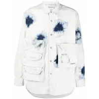marcelo burlon county of milan chemise en jean à poches multiples - blanc