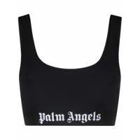palm angels brassière de sport à logo imprimé - noir