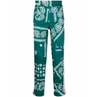 palm angels pantalon de jogging à imprimé bandana - vert