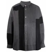 ambush chemise en jean à design patchwork - noir