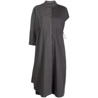 romeo hunte robe-chemise à manches asymétriques - gris