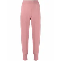 alberta ferretti pantalon de jogging en maille à taille haute - rose