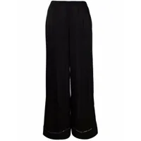 carine gilson pantalon de pyjama ample en soie - noir