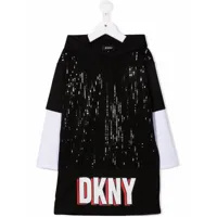 dkny kids robe-pull à logo imprimé - noir