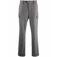 brunello cucinelli pantalon de costume à motif pied-de-poule - gris