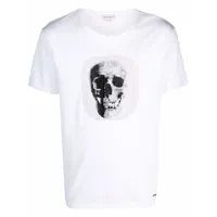 alexander mcqueen t-shirt à imprimé tête de mort - blanc