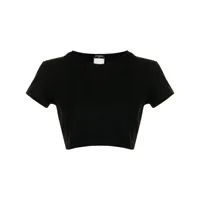 chanel pre-owned t-shirt crop à logo brodé - noir
