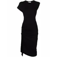rabanne robe mi-longue à design asymétrique - noir