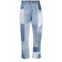re/done jean à design patchwork - bleu