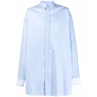 maison margiela chemise oversize en coton - bleu