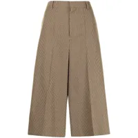 céline pre-owned pantalon ample court à carreaux pre-owned (2019) - marron