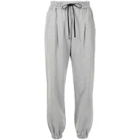 3.1 phillip lim pantalon de jogging à taille à lien de resserrage - gris