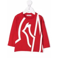 moncler enfant t-shirt oversize à logo imprimé - rouge