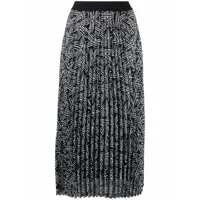 karl lagerfeld jupe plissée à motif monogrammé - noir