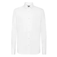 philipp plein chemise longue hexagon à broderies - blanc