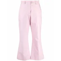 msgm pantalon de tailleur à plis marqués - rose