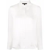 maje chemise boutonnée en soie - blanc