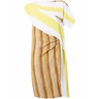 burberry robe asymétrique à imprimé graphique - blanc