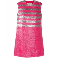 a.n.g.e.l.o. vintage cult robe courte sans manches à sequins brodés (années 1960) - rose