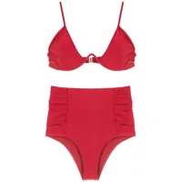 andrea bogosian bikini à imprimé abstrait - rouge