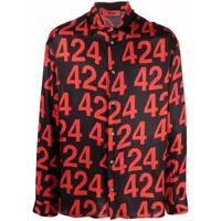 424 chemise boutonnée à logo - noir