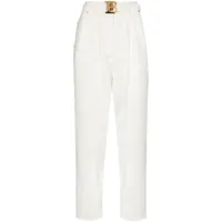 balmain jean à boucle logo - blanc