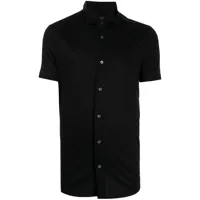 emporio armani chemise à plaque logo - noir