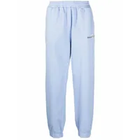 helmut lang pantalon de jogging à logo brodé - bleu