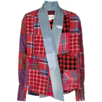 greg lauren veste à design patchwork - rouge