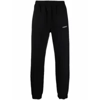 helmut lang pantalon de jogging à logo brodé - noir