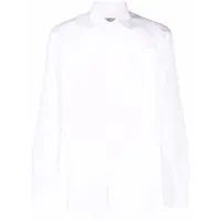 canali chemise unie à boutonnière - blanc