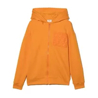 fendi kids veste zippée à patch logo - orange