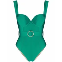 noire swimwear maillot de bain ceinturé - vert