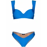 noire swimwear bikini à effet de brillance - bleu
