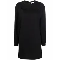 see by chloé robe courte ornée de dentelle - noir