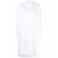 maison margiela robe-chemise à ourlet plus long au dos - blanc