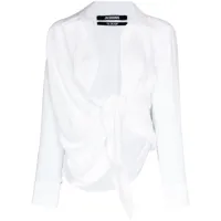 jacquemus chemise la chemise bahia à design drapé - blanc