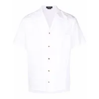 versace chemise boutonnée à col cubain - blanc