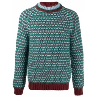 marni pull en maille intarsia - rouge