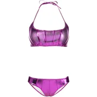 lisa marie fernandez bikini à fini métallisé - violet