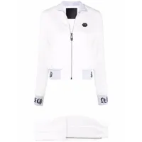 philipp plein veste zippée à logo gothic - blanc