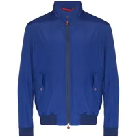 kiton veste harrington à fermeture zippée - bleu