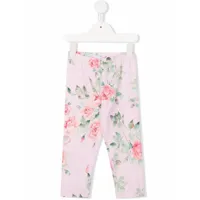 monnalisa legging à fleurs - rose