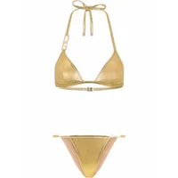 dolce & gabbana bikini à plaque logo - or