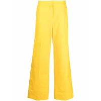 raf simons pantalon droit à patch logo - jaune