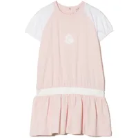 moncler enfant robe t-shirt à logo strassé - rose