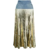 maticevski jupe plissée harmonious à effet métallisé - or