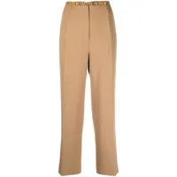céline pre-owned pantalon de tailleur à détail de chaîne (années 1980) - marron