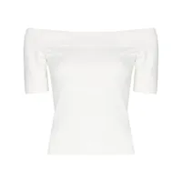 alexander mcqueen t-shirt à épaules dénudées - blanc