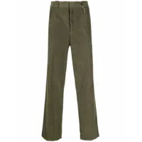 helmut lang pantalon droit en velours côtelé - vert